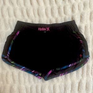 Hurley Shorts, Size Medium, black with colorful trim